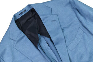 Lardini Blazer Mens 46 Blue Cashmere Silk Two-Button Classic Fit Made in Italy
